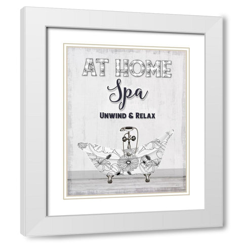 At Home Spa White Modern Wood Framed Art Print with Double Matting by Jill, Susan