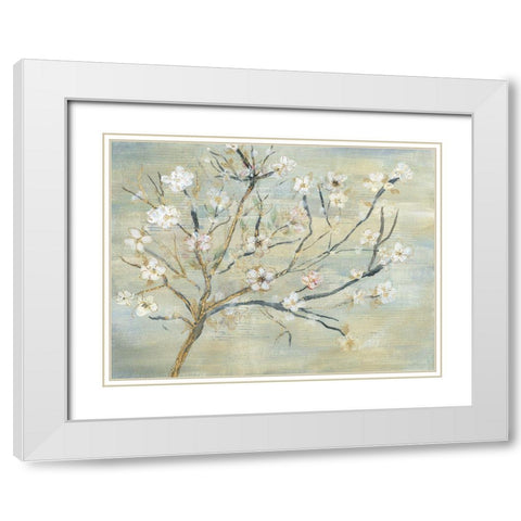 Blossoms And Spring Rain White Modern Wood Framed Art Print with Double Matting by Jill, Susan