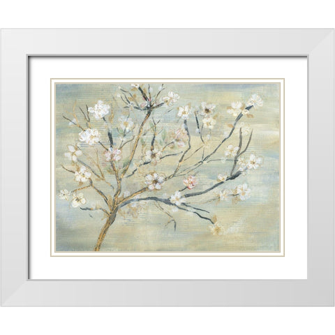 Blossoms And Spring Rain White Modern Wood Framed Art Print with Double Matting by Jill, Susan