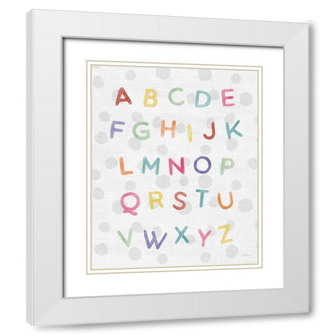 Watercolor Alphabet White Modern Wood Framed Art Print with Double Matting by Carpentieri, Natalie