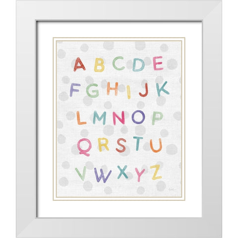 Watercolor Alphabet White Modern Wood Framed Art Print with Double Matting by Carpentieri, Natalie