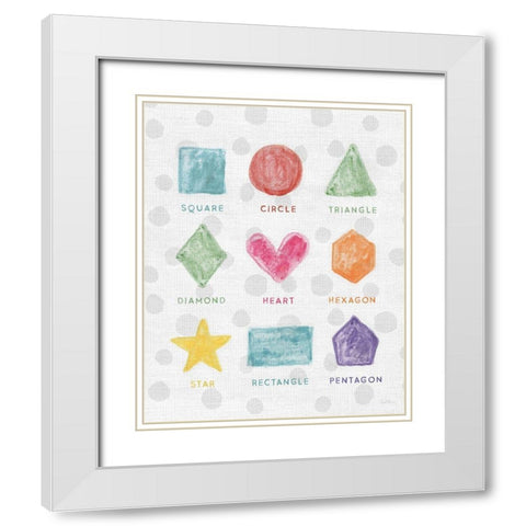 Watercolor Shapes White Modern Wood Framed Art Print with Double Matting by Carpentieri, Natalie