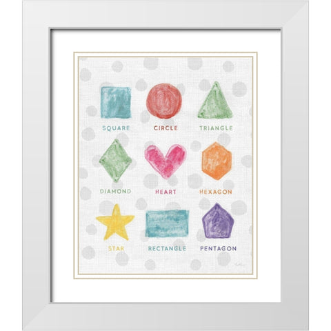 Watercolor Shapes White Modern Wood Framed Art Print with Double Matting by Carpentieri, Natalie