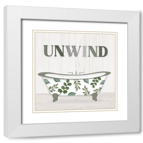 Bath Greenery I White Modern Wood Framed Art Print with Double Matting by Carpentieri, Natalie