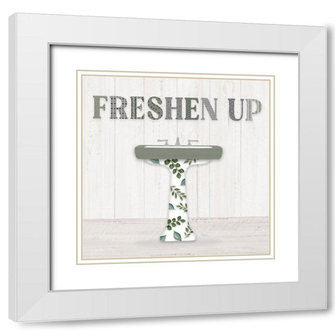 Bath Greenery II White Modern Wood Framed Art Print with Double Matting by Carpentieri, Natalie