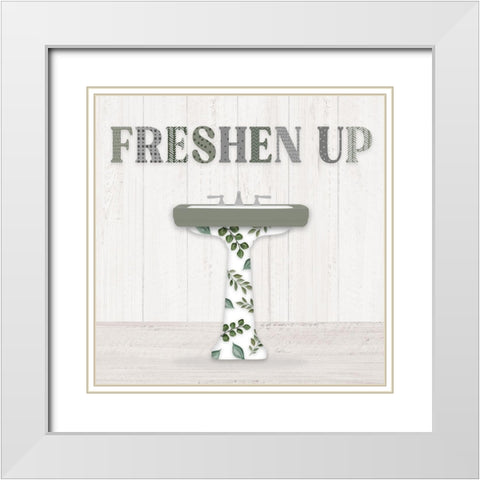 Bath Greenery II White Modern Wood Framed Art Print with Double Matting by Carpentieri, Natalie