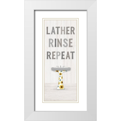 Sunflower Bath II White Modern Wood Framed Art Print with Double Matting by Carpentieri, Natalie