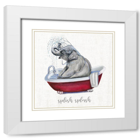 Splish Splash White Modern Wood Framed Art Print with Double Matting by Brooks, Donna