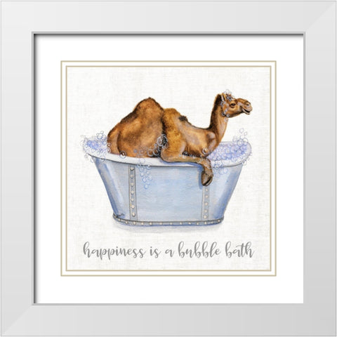 Bubble Bath White Modern Wood Framed Art Print with Double Matting by Brooks, Donna