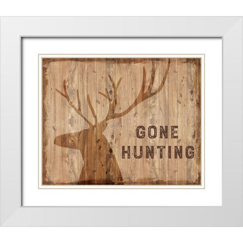Gone Hunting White Modern Wood Framed Art Print with Double Matting by Murray, Amanda