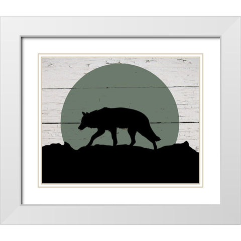 Mountain Wolf White Modern Wood Framed Art Print with Double Matting by Craven, Katrina