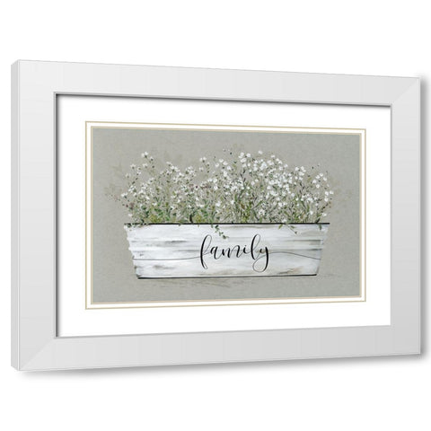 Bouquet of Grace Bucket Family White Modern Wood Framed Art Print with Double Matting by Finn, Livi
