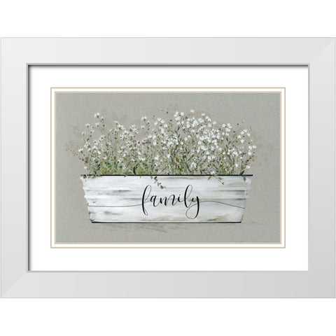 Bouquet of Grace Bucket Family White Modern Wood Framed Art Print with Double Matting by Finn, Livi