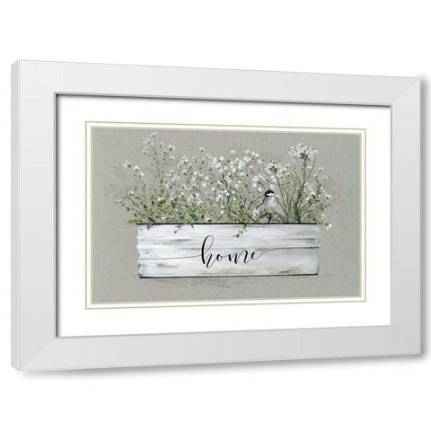 Bouquet of Grace Bucket Home White Modern Wood Framed Art Print with Double Matting by Finn, Livi