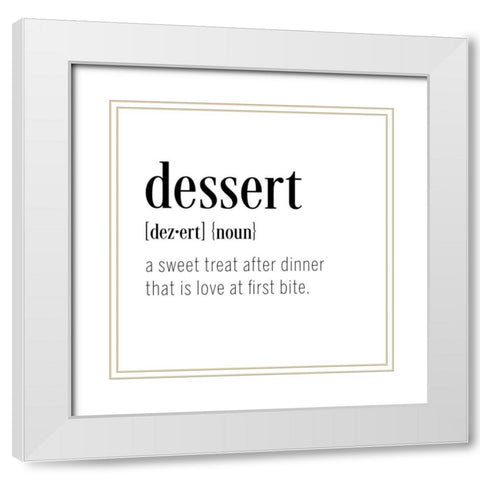 Dessert Definition White Modern Wood Framed Art Print with Double Matting by CAD Designs