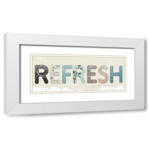 Refresh Your Mind White Modern Wood Framed Art Print with Double Matting by Santiago, Daniela