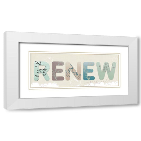 Renew Your Soul White Modern Wood Framed Art Print with Double Matting by Santiago, Daniela