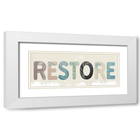 Restore Your Self White Modern Wood Framed Art Print with Double Matting by Santiago, Daniela