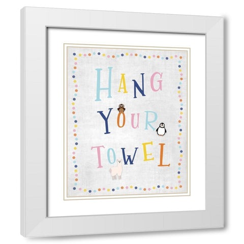 Hang Your Towel White Modern Wood Framed Art Print with Double Matting by Carpentieri, Natalie