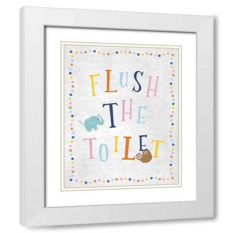 Flush the Toilet White Modern Wood Framed Art Print with Double Matting by Carpentieri, Natalie