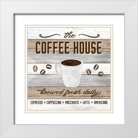 Coffee House White Modern Wood Framed Art Print with Double Matting by Carpentieri, Natalie