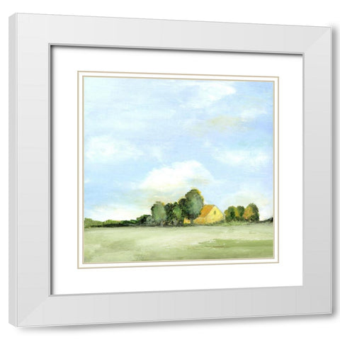 Simple Pasture White Modern Wood Framed Art Print with Double Matting by Tava Studios
