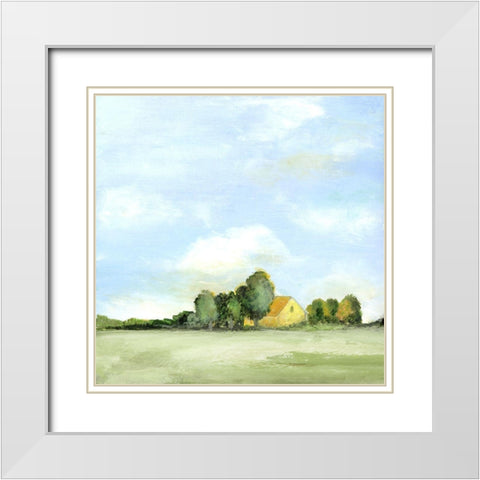 Simple Pasture White Modern Wood Framed Art Print with Double Matting by Tava Studios