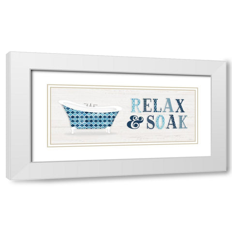 Relax and Soak White Modern Wood Framed Art Print with Double Matting by Carpentieri, Natalie
