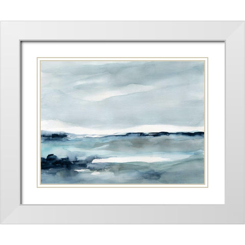 Cooling Dusk White Modern Wood Framed Art Print with Double Matting by Robinson, Carol