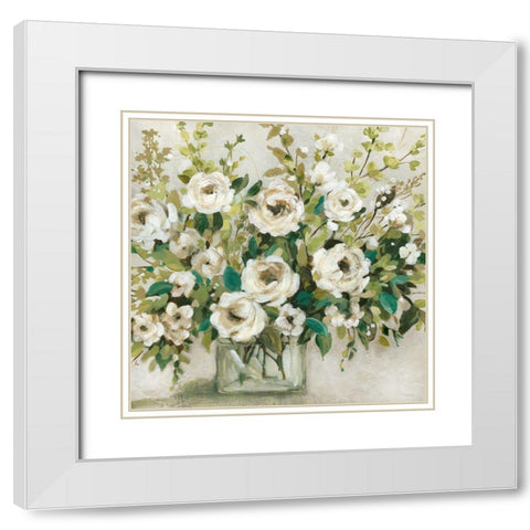 Forever Green White Modern Wood Framed Art Print with Double Matting by Robinson, Carol