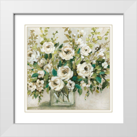 Forever Green White Modern Wood Framed Art Print with Double Matting by Robinson, Carol