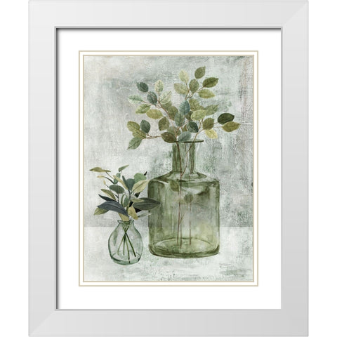 Simply Green II White Modern Wood Framed Art Print with Double Matting by Robinson, Carol