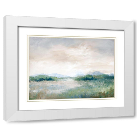 Calming Vista White Modern Wood Framed Art Print with Double Matting by Nan