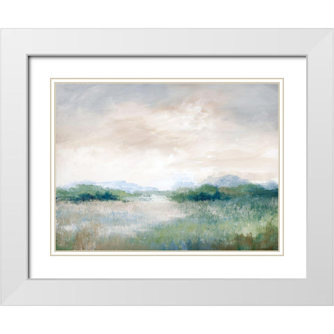 Calming Vista White Modern Wood Framed Art Print with Double Matting by Nan