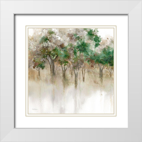 Subtle Forest Reflections White Modern Wood Framed Art Print with Double Matting by Robinson, Carol