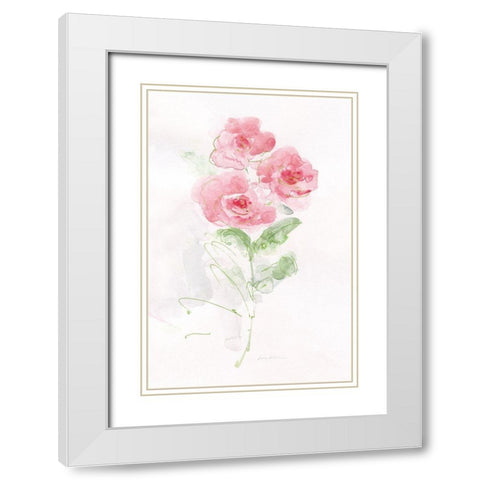 Rose Garden Impression II White Modern Wood Framed Art Print with Double Matting by Swatland, Sally