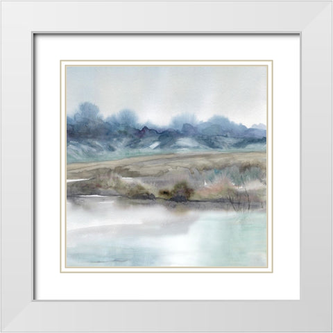 Rivers Ebb and Flow White Modern Wood Framed Art Print with Double Matting by Robinson, Carol