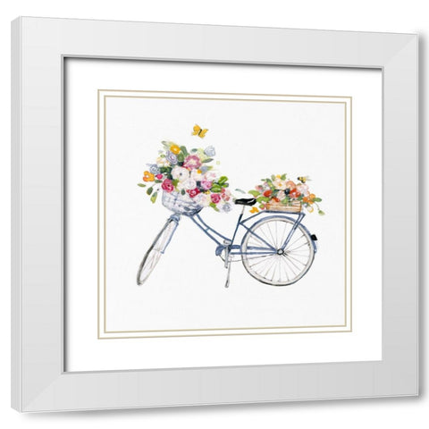 Spring Bike II White Modern Wood Framed Art Print with Double Matting by Swatland, Sally