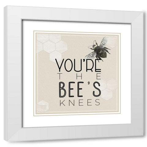 Bees Knees White Modern Wood Framed Art Print with Double Matting by Santiago, Daniela