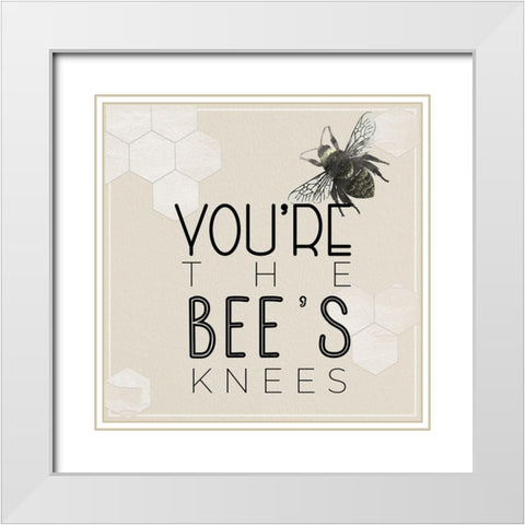 Bees Knees White Modern Wood Framed Art Print with Double Matting by Santiago, Daniela