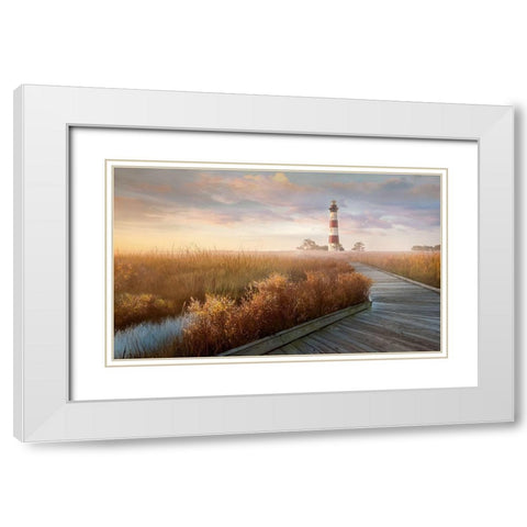 Private Path I White Modern Wood Framed Art Print with Double Matting by Calascibetta, Mike