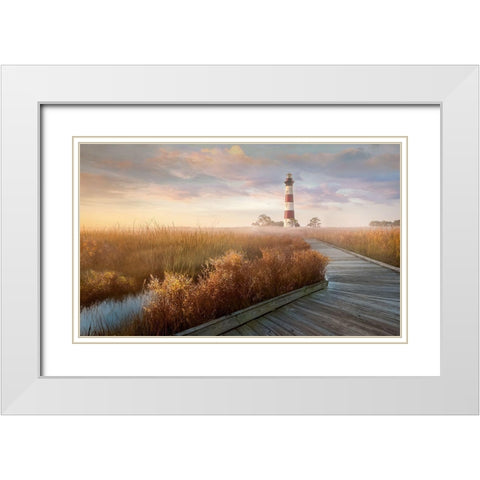 Private Path I White Modern Wood Framed Art Print with Double Matting by Calascibetta, Mike