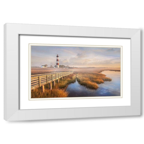 Private Path II White Modern Wood Framed Art Print with Double Matting by Calascibetta, Mike