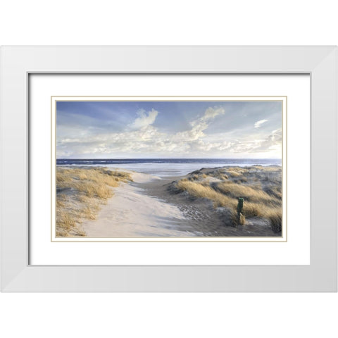 Aisle Marker White Modern Wood Framed Art Print with Double Matting by Calascibetta, Mike