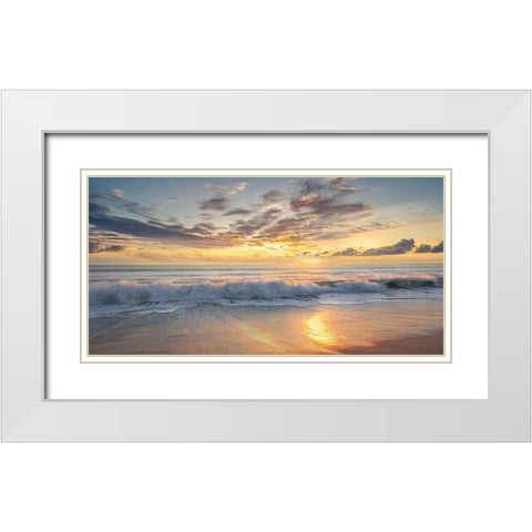 Azio Island White Modern Wood Framed Art Print with Double Matting by Calascibetta, Mike