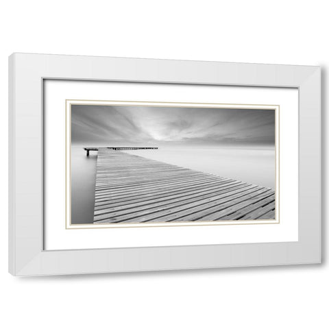 Touch White Modern Wood Framed Art Print with Double Matting by Calascibetta, Mike