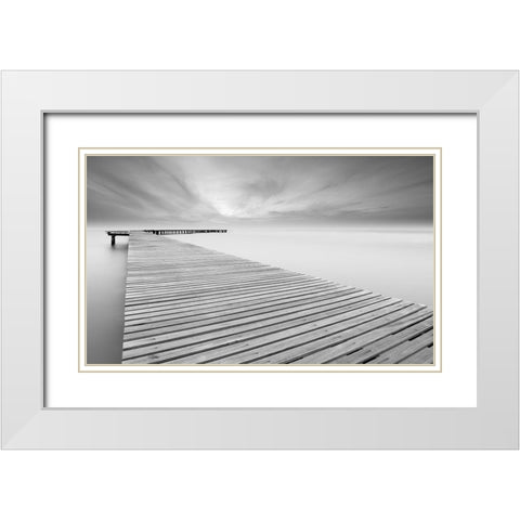 Touch White Modern Wood Framed Art Print with Double Matting by Calascibetta, Mike