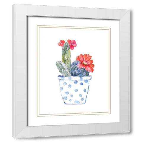 Cactus and Succulent Blooms II White Modern Wood Framed Art Print with Double Matting by Swatland, Sally