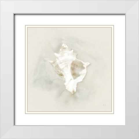 Soft Sand and Shell I White Modern Wood Framed Art Print with Double Matting by Jill, Susan