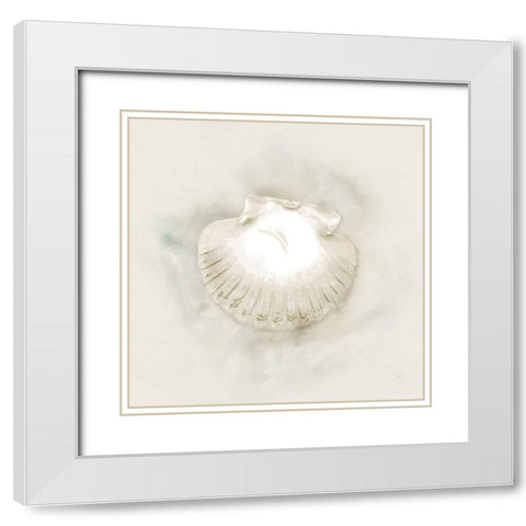 Soft Sand and Shell II White Modern Wood Framed Art Print with Double Matting by Jill, Susan
